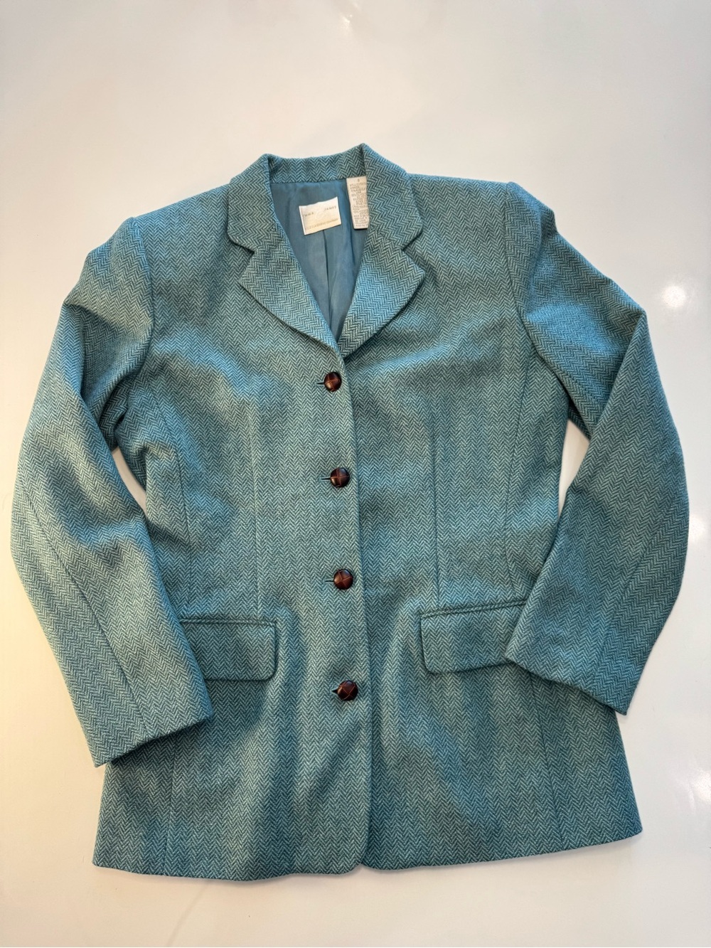 Emma James Green Herringbone Tailored Blazer - Picture 3 of 9